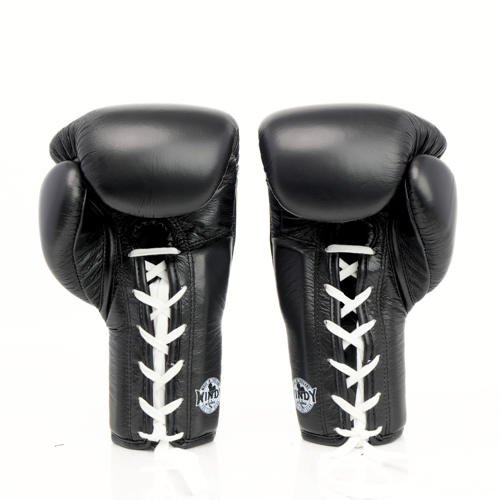 Windy [BGL] Lace Up Boxing Gloves Black