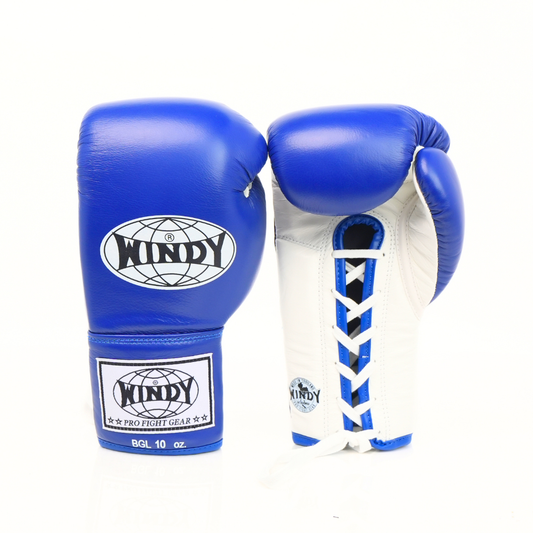 Windy [BGL] Lace Up Boxing Gloves Blue/White