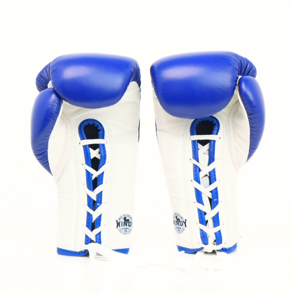 Windy [BGL] Lace Up Boxing Gloves Blue/White