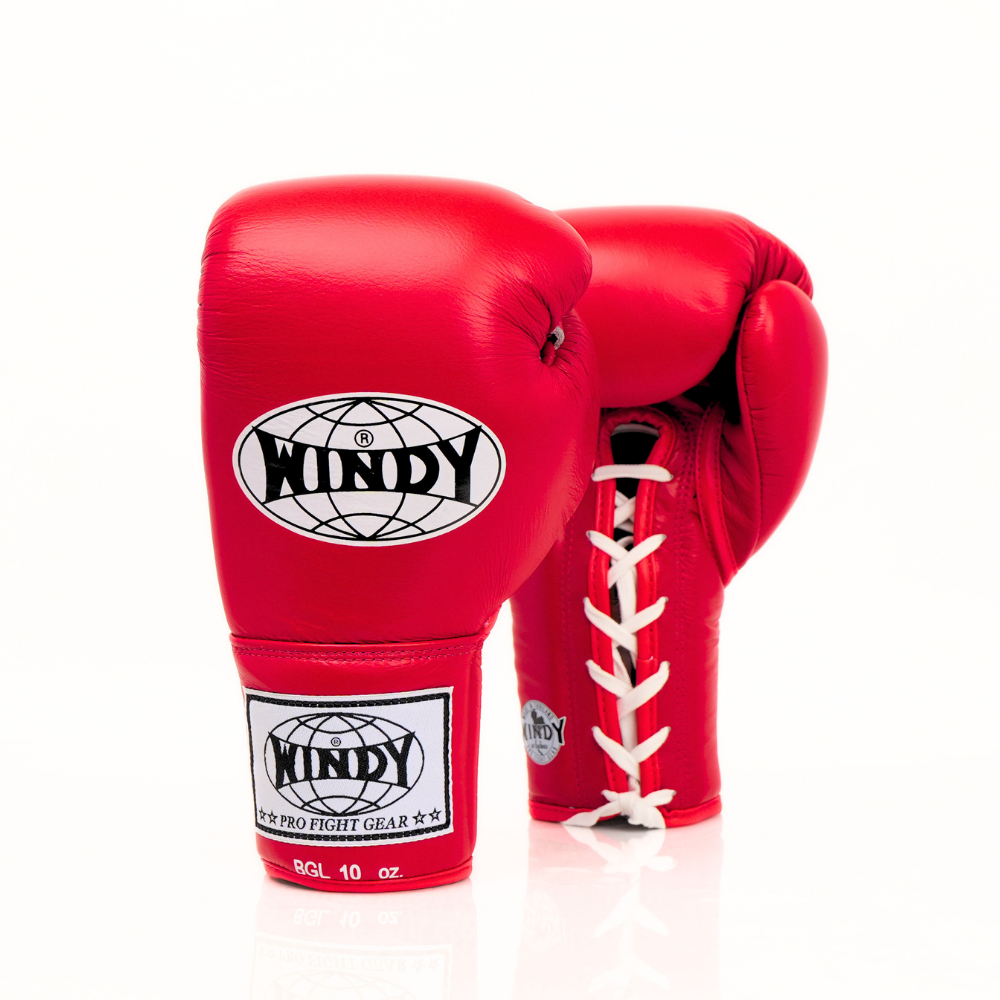 Windy [BGL] Lace Up Boxing Gloves Red