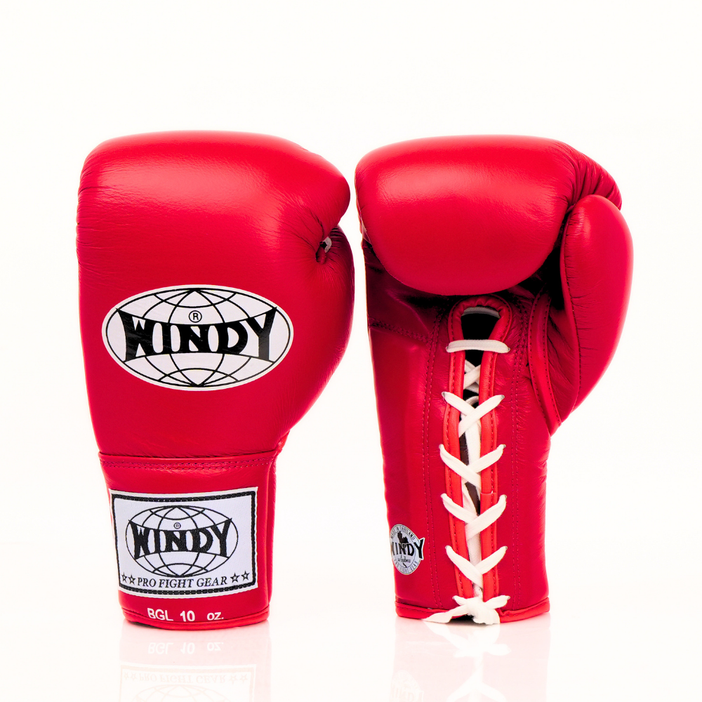 Windy [BGL] Lace Up Boxing Gloves Red