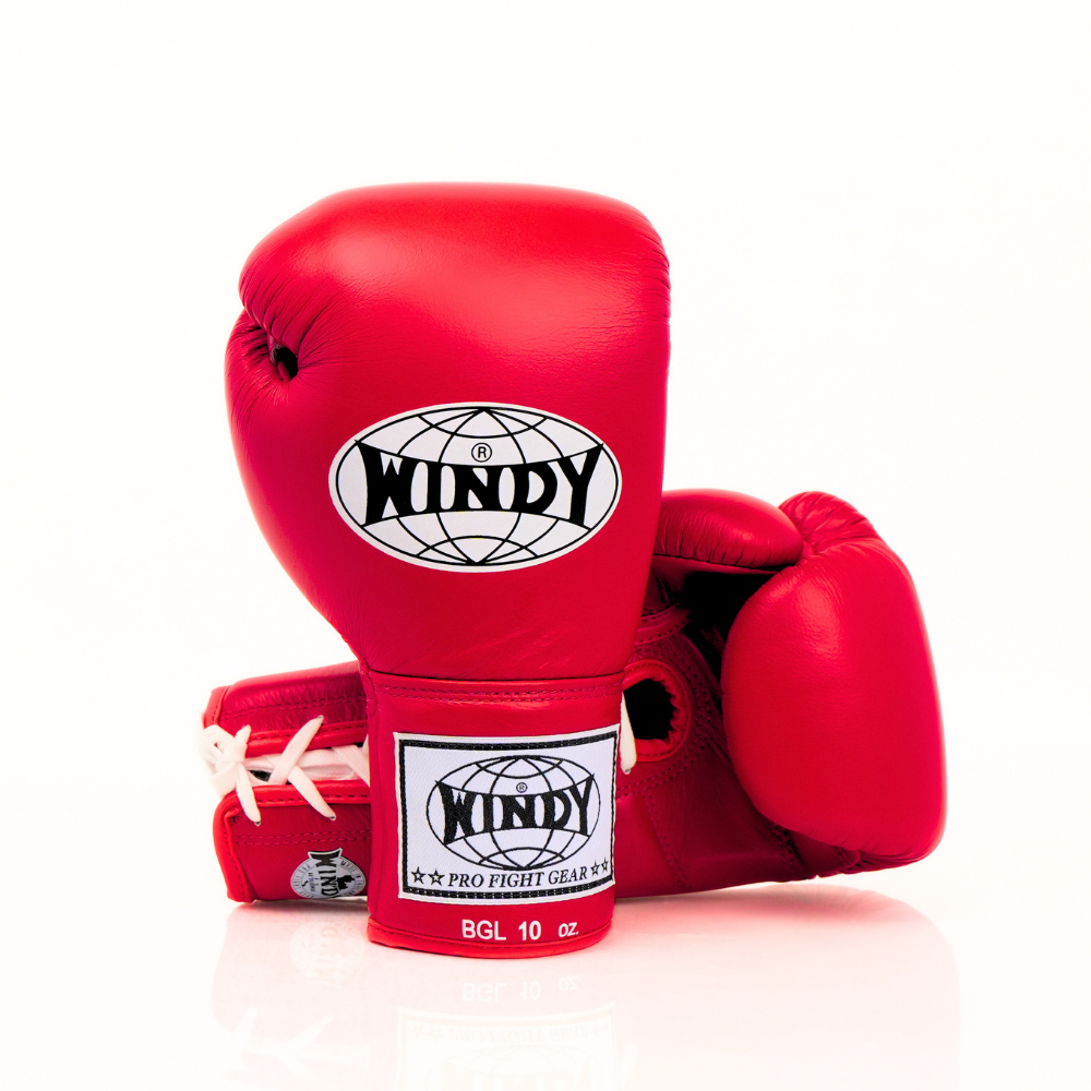 Windy [BGL] Lace Up Boxing Gloves Red