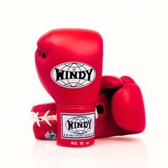 Windy [BGL] Lace Up Boxing Gloves Red