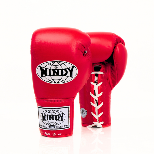 Windy [BGL] Lace Up Boxing Gloves Red