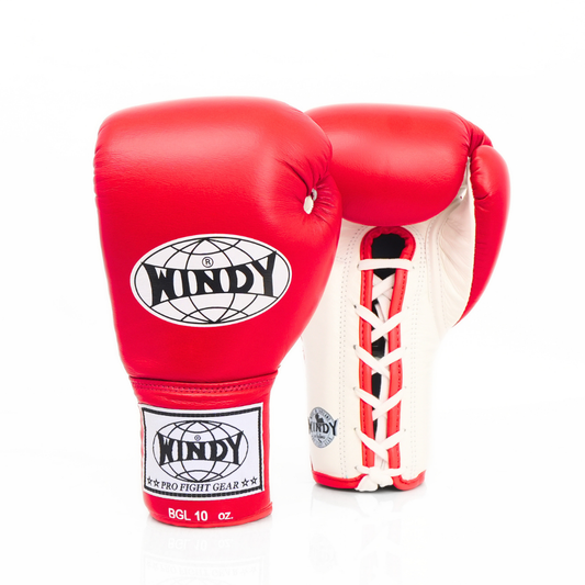 Windy [BGL] Lace Up Boxing Gloves Red/White