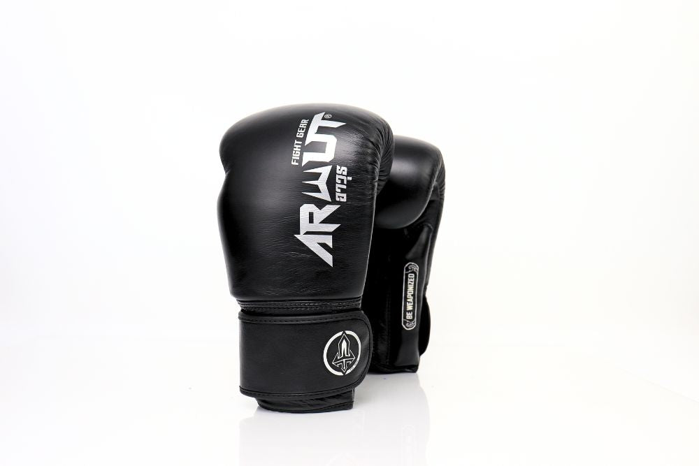 ARWUT [BG5] ''THE ASCENT'' MUAY THAI BOXING GLOVES JET BLACK