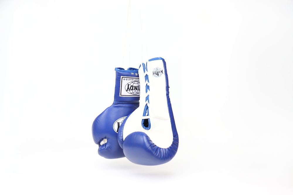 Windy [BGL] Lace Up Boxing Gloves Blue/White