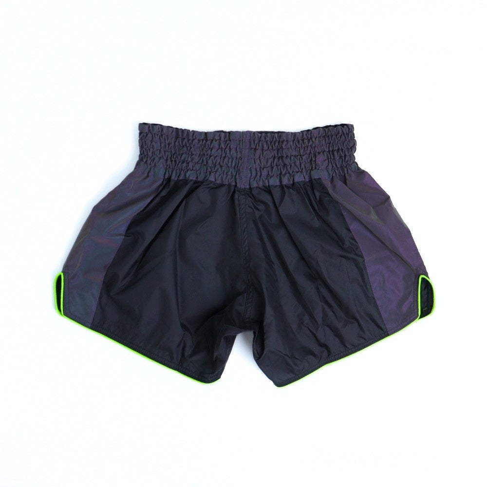 inFightStyle Astro Neon Green Nylon Reflectivz Muay Thai Shorts
