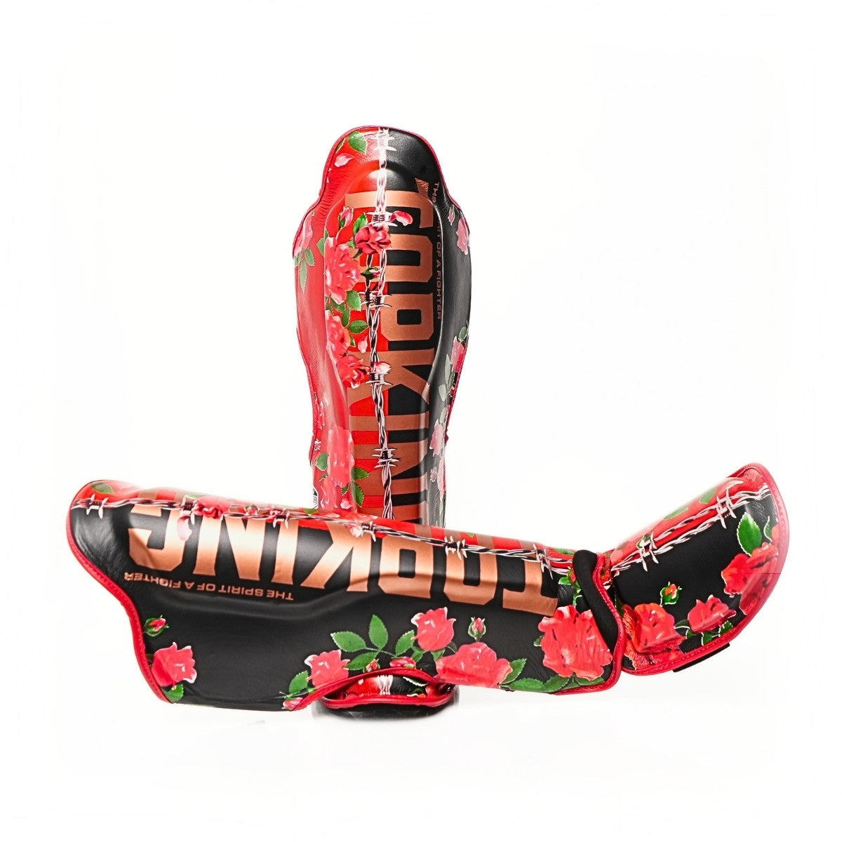 Top King TKSGRS Rose Shin Guards Floral Leather