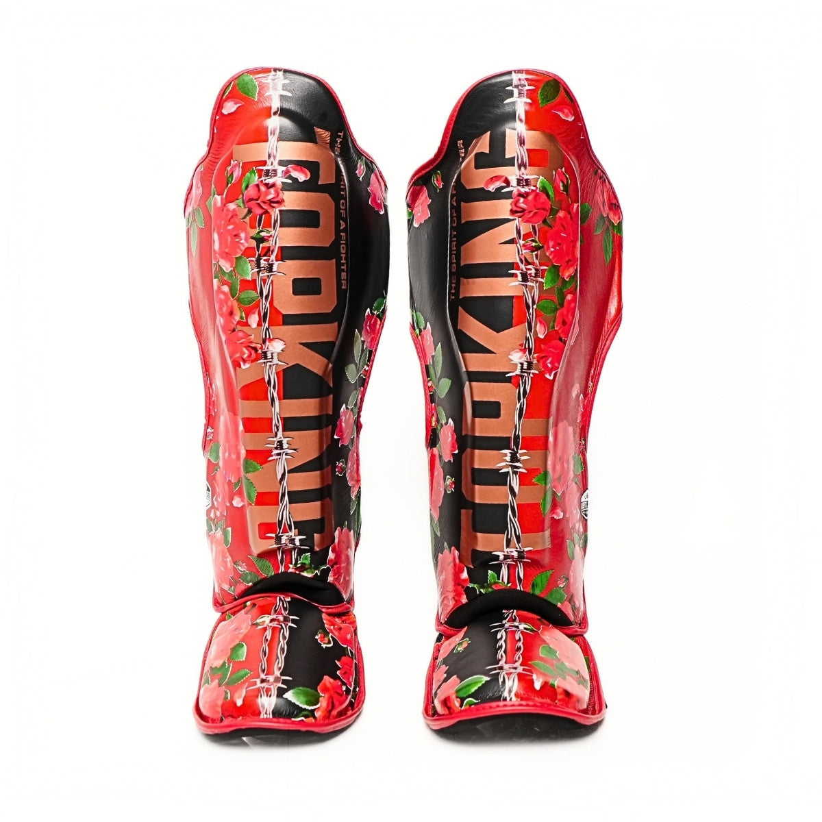 Top King TKSGRS Rose Shin Guards Floral Leather