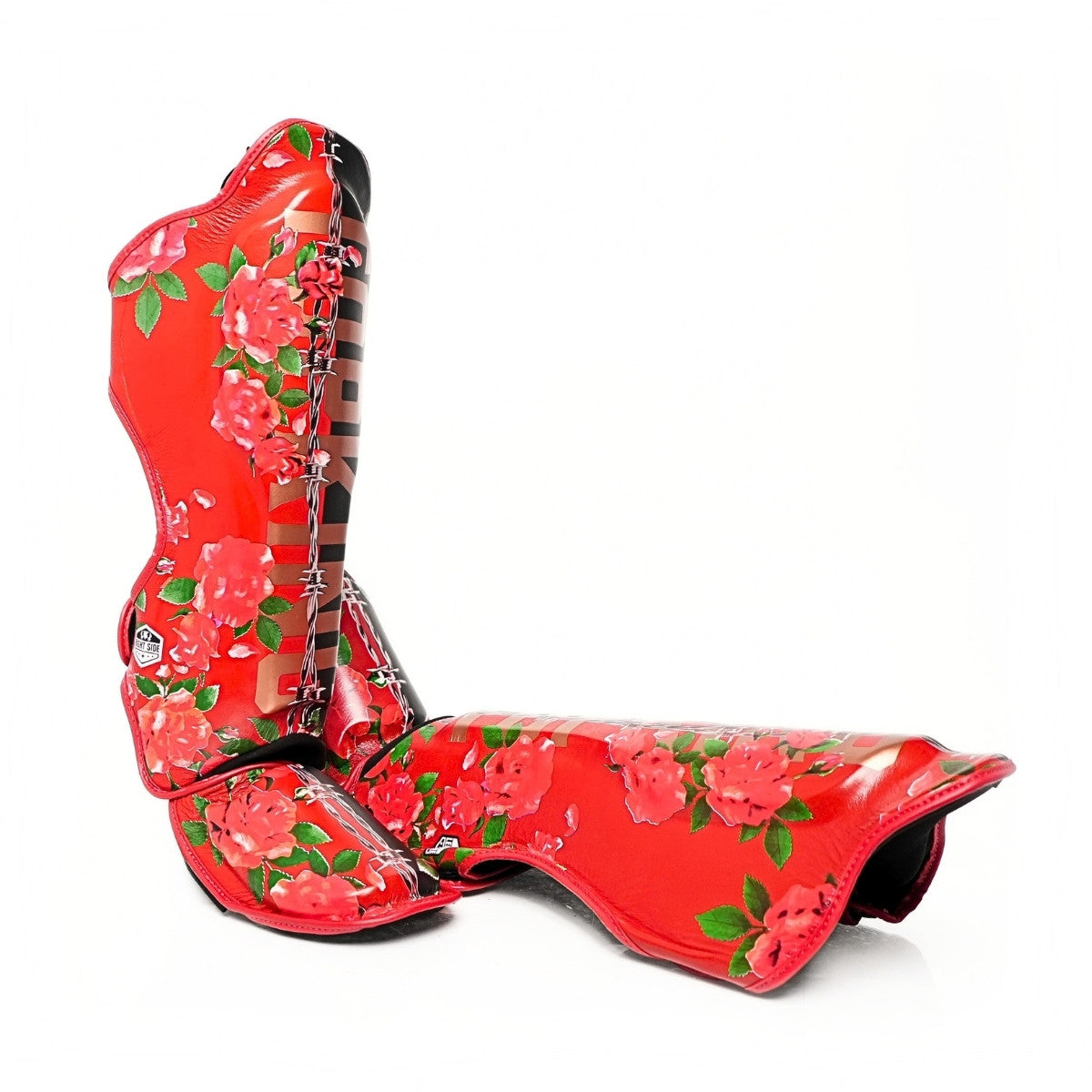 Top King TKSGRS Rose Shin Guards Floral Leather
