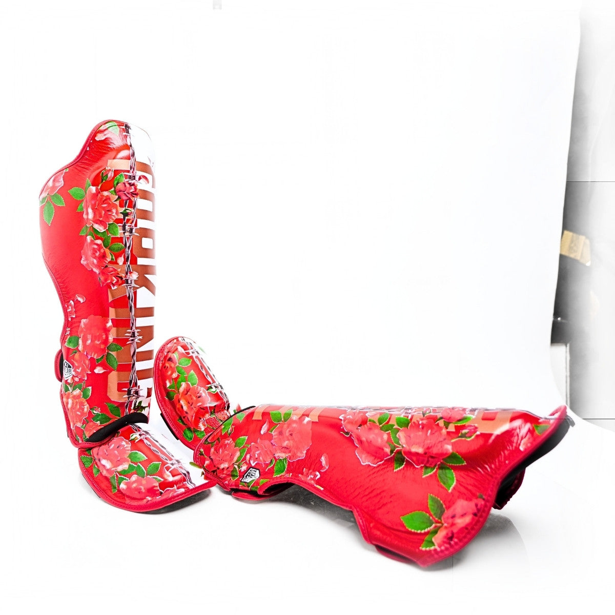 Top King TKSGRS Rose Shin Guards Floral Leather