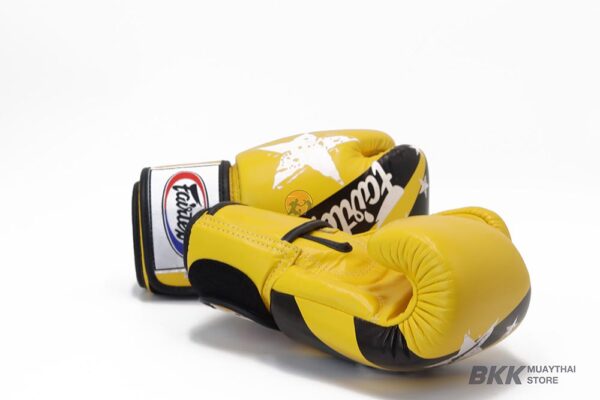 Fairtex [BGV1NP] Yellow Nation Print Muay Thai Boxing Gloves
