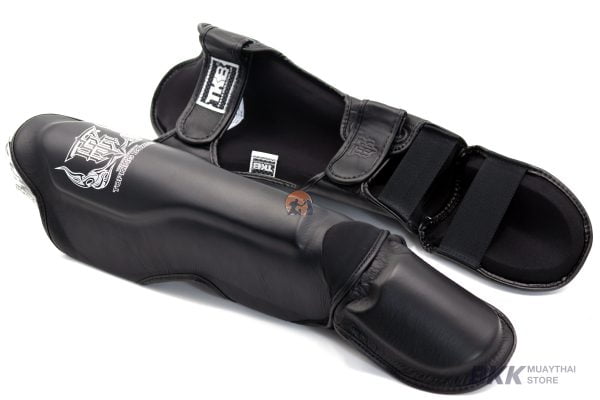 Top King [TKSGP-GL] Shin Guards “Pro” Genuine Leather Black