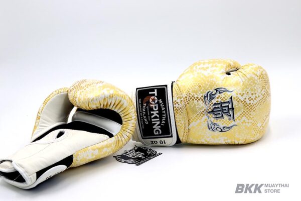 Gloves Top King [TKBGSS-02] “Snake Skin” White/Gold