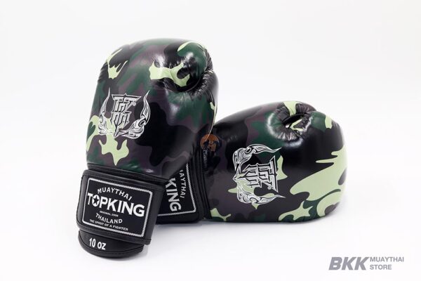 Top King [TKBGEM-03] ''Camouflage'' Army Green Boxing Gloves