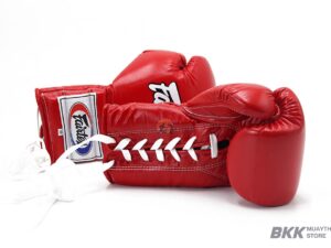 Fairtex [BGL7] Lace Up Pro Training Gloves Mexican Style - Red
