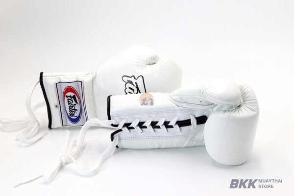 Fairtex [BGL7] Lace Up Pro Training Gloves Mexican Style White