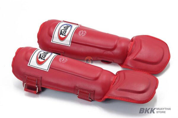 Fairtex [SP3] Shin Guards In-Step Double Padded Protector Red