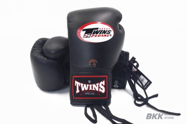 Twins Special [BGLL-1] Lace Up Boxing Gloves Black