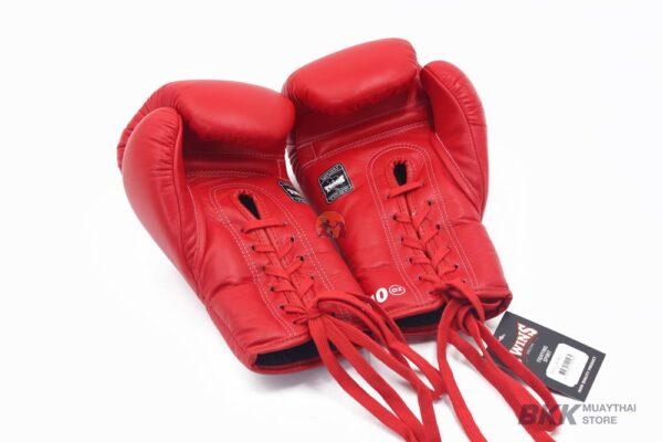Twins Special [BGLL-1] Lace Up Boxing Gloves Back - Red