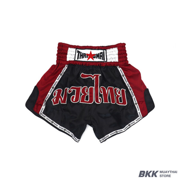 THAISMAI Muay Thai Boxing Shorts Black/Burgandy