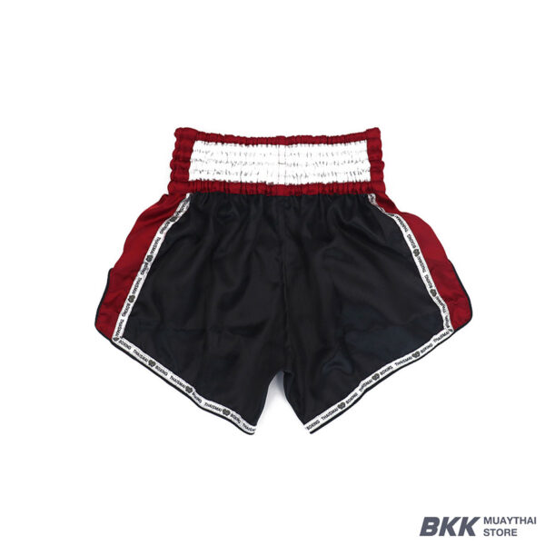 THAISMAI Muay Thai Boxing Shorts Black/Burgandy - Image 2