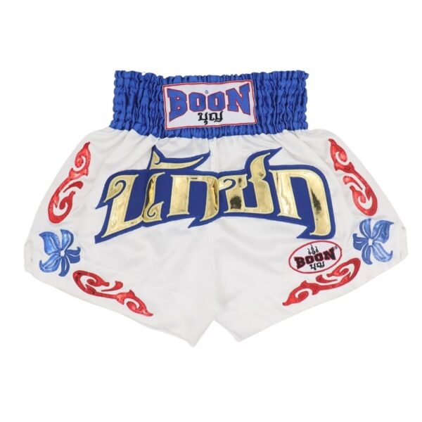 Boon [MT40] "White/Blue" Muay Thai Shorts