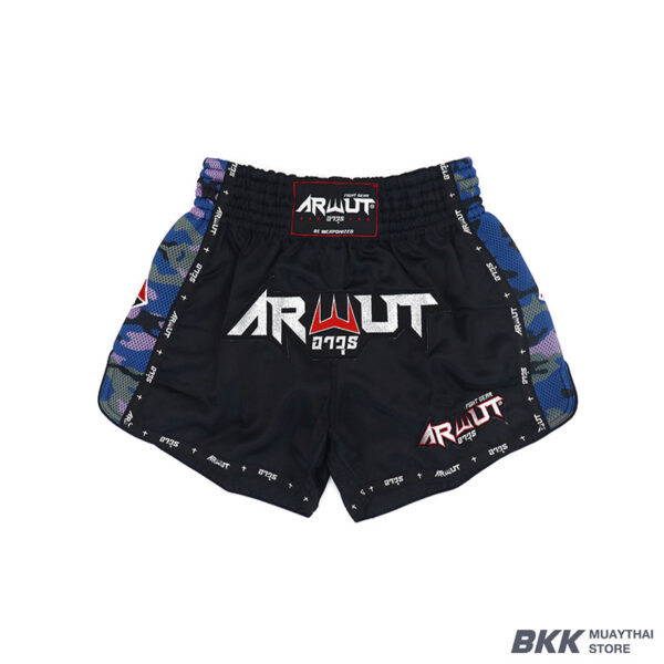 ARWUT [BS2] Camo Edition Muay Thai Shorts "Black/Blue"