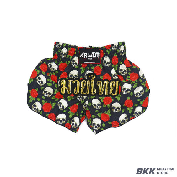 ARWUT [S005] "GOTHIC SKULLS & ROSES" Edition Muay Thai Shorts