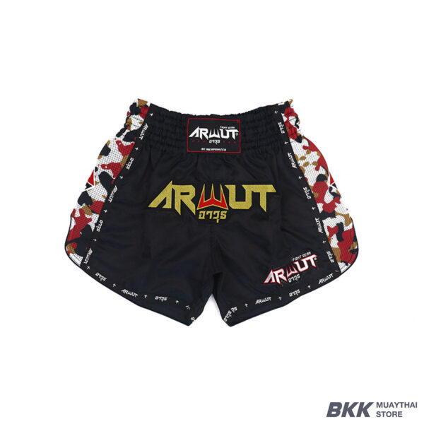 ARWUT [BS2] Camo Edition Muay Thai Shorts "BLACK/RED"